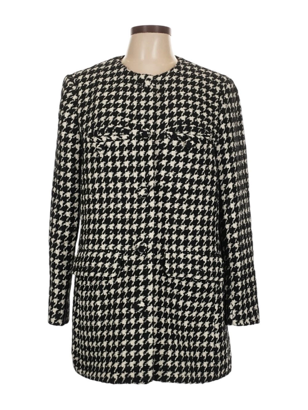 NWT & Other Stories Houndstooth Tweed Jacket Wool Blend US 12